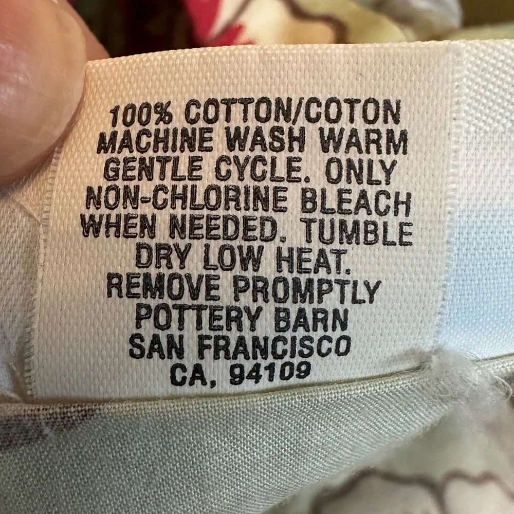 Pottery Barn Duvet Cover Light Green Pink Floral Boho Cottagecore 94”x80”